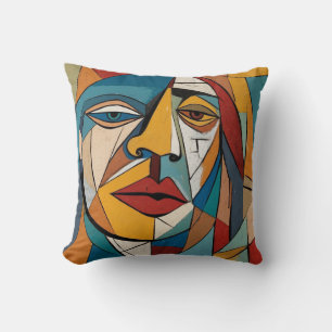 Decorative Colourful Abstract Face Cushion