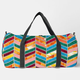 Decorative Colourful Chequered Pattern Duffle Bag