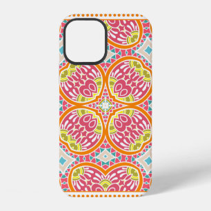 Decorative colourful ornament on a white backgroun iPhone 12 case