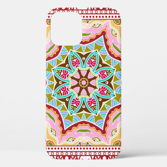 Decorative colourful ornament on white background, Case-Mate iPhone case (Back)