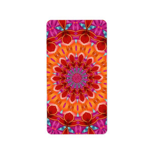 Decorative colourful pattern label