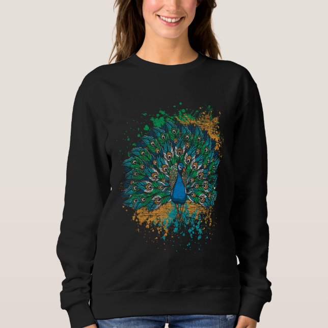 Decorative Colourful Tail Peacock Sweatshirt (Front)
