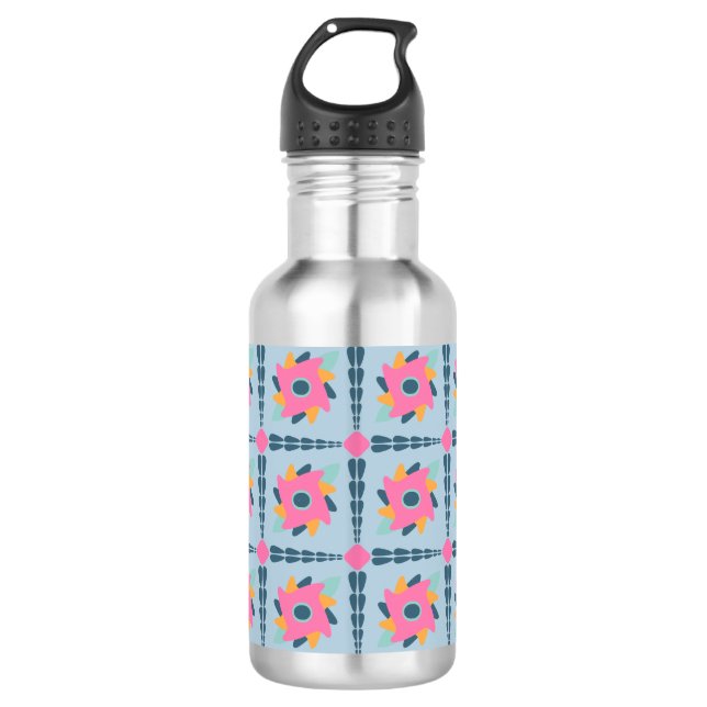 Decorative colourful tile 532 ml water bottle (Front)