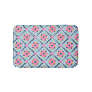 Decorative colourful tile bath mat