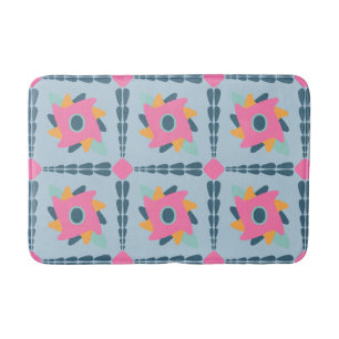Decorative colourful tile bath mat