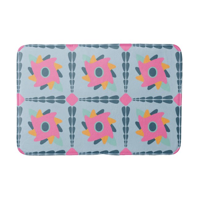 Decorative colourful tile bath mat (Front)