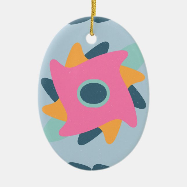 Decorative colourful tile ceramic ornament (Front)