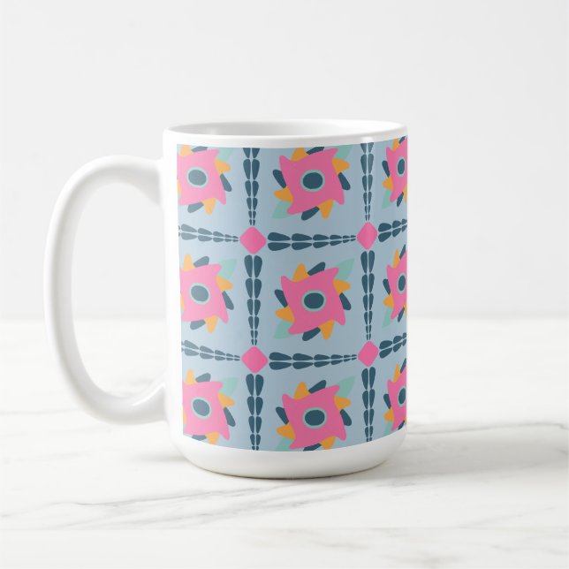 Decorative colourful tile coffee mug (Left)
