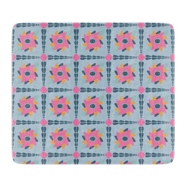 Decorative colourful tile cutting board (Front)