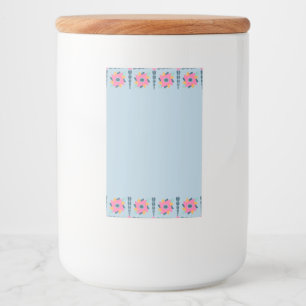 Decorative colourful tile food label