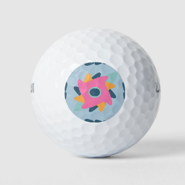 Decorative colourful tile golf balls (Front)