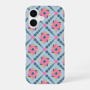 Decorative colourful tile iPhone 16 case