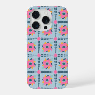 Decorative colourful tile iPhone 15 pro case