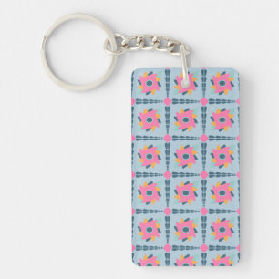Decorative colourful tile key ring