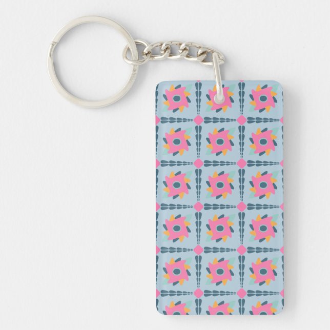Decorative colourful tile key ring (Front)