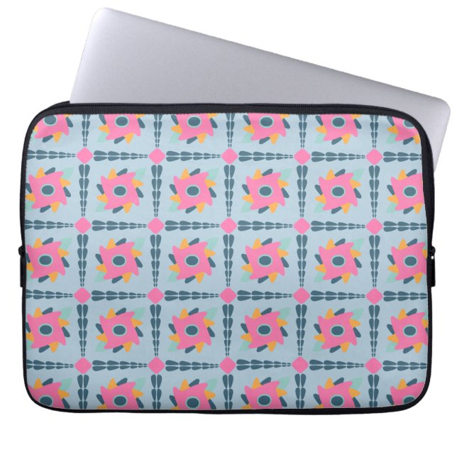 Decorative colourful tile laptop sleeve (Front)