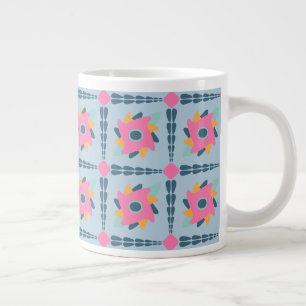Decorative colourful tile large coffee mug