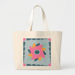 Decorative colourful tile large tote bag
