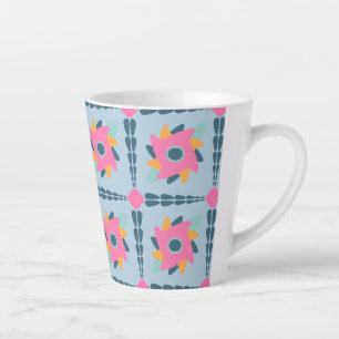 Decorative colourful tile latte mug