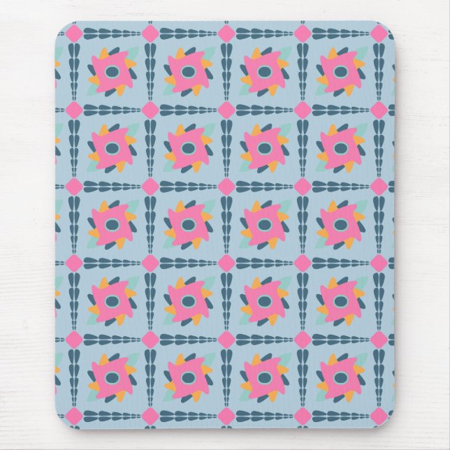Decorative colourful tile mouse pad (Front)