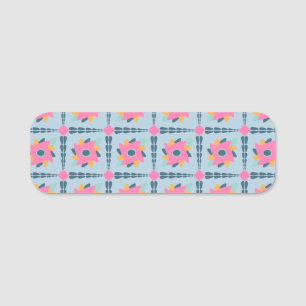 Decorative colourful tile name tag