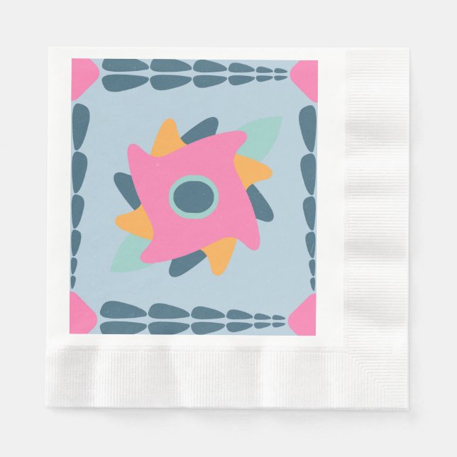 Decorative colourful tile napkin (Front)