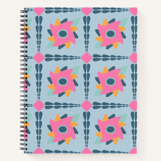 Decorative colourful tile notebook (Front)