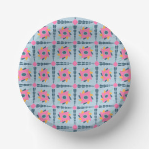 Decorative colourful tile paper plate