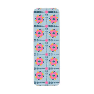 Decorative colourful tile return address label