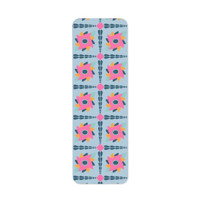 Decorative colourful tile return address label (Front)