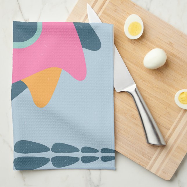 Decorative colourful tile tea towel (Quarter Fold)