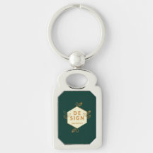 Decorative cream hexagon logo on a dark green