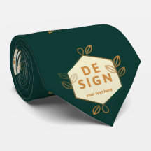Decorative cream hexagon logo on a dark green