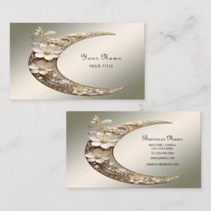 Decorative Crescent Moon Frame Business Card