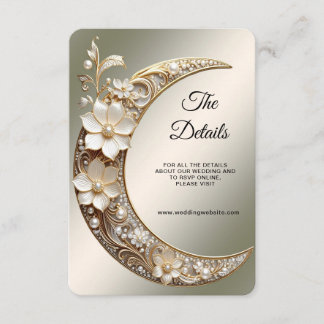 Decorative Crescent Moon Frame Detail Enclosure Card