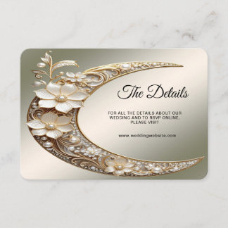 Decorative Crescent Moon Frame Detail Enclosure Card