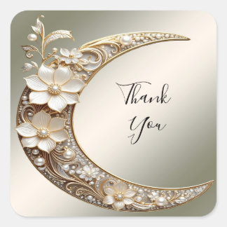 Decorative Crescent Moon Frame Sticker