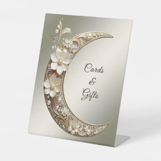Decorative Crescent Moon Frame Tabletop Signs