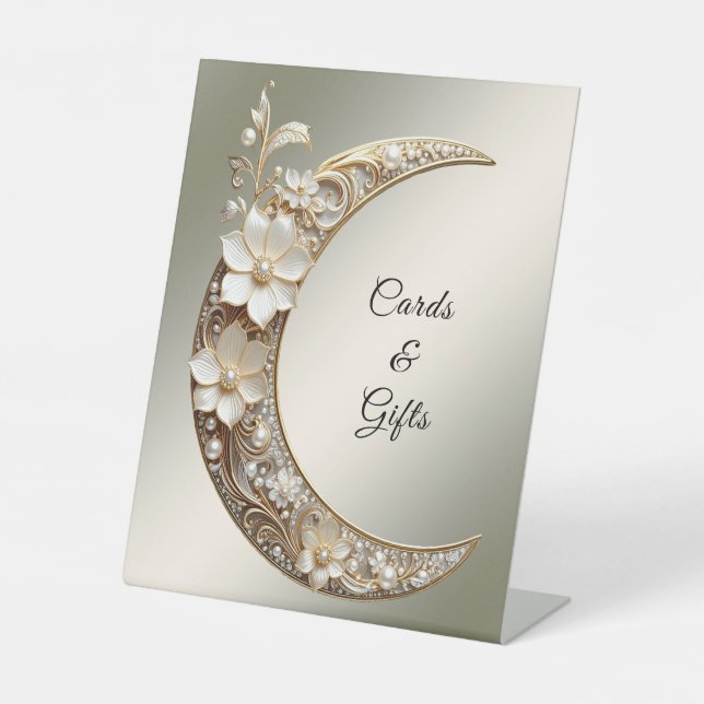 Decorative Crescent Moon Frame Tabletop Signs (Front)