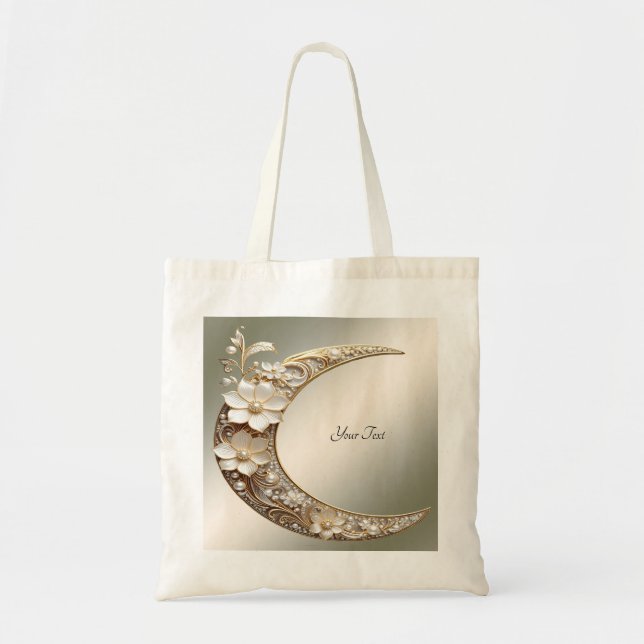 Decorative Crescent Moon Frame Tote Bag (Front)