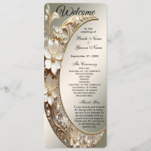 Decorative Crescent Moon Frame Wedding Program