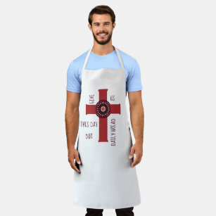 Decorative Cross Give Us This Day Bible Verse Apron