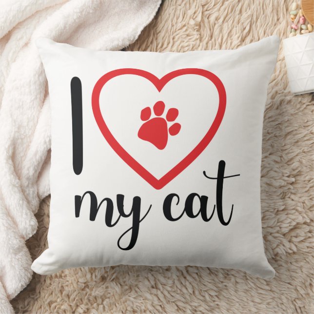 Decorative cushion I love my cat (Blanket)
