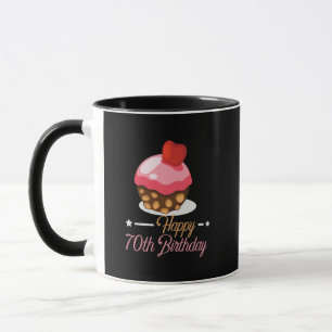 Decorative Cute 70th birthday chocolate cake Mug