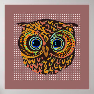decorative cute owl bird poster
