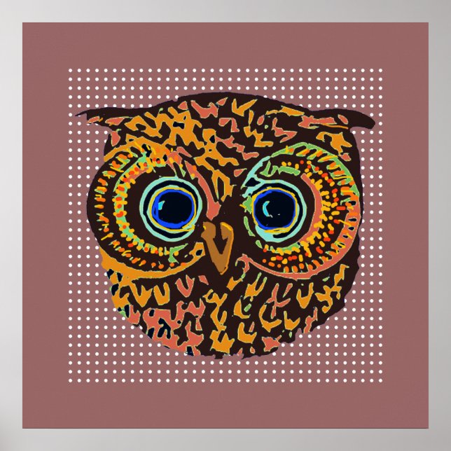 decorative cute owl bird poster (Front)