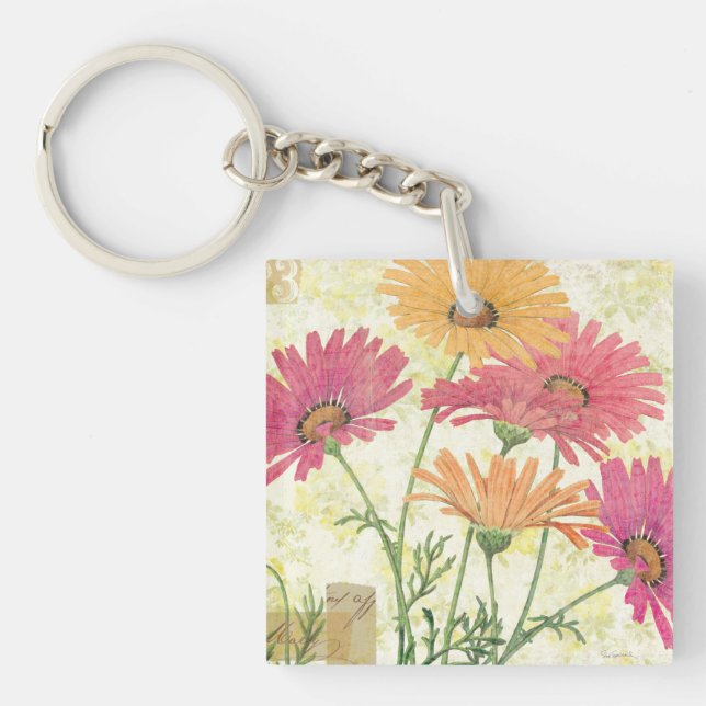 Decorative Daisies Key Ring (Front)