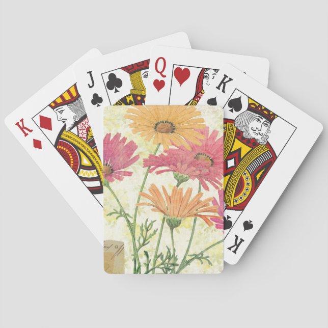 Decorative Daisies Playing Cards (Back)