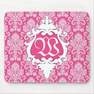 Decorative Damask Monogram Mousepad