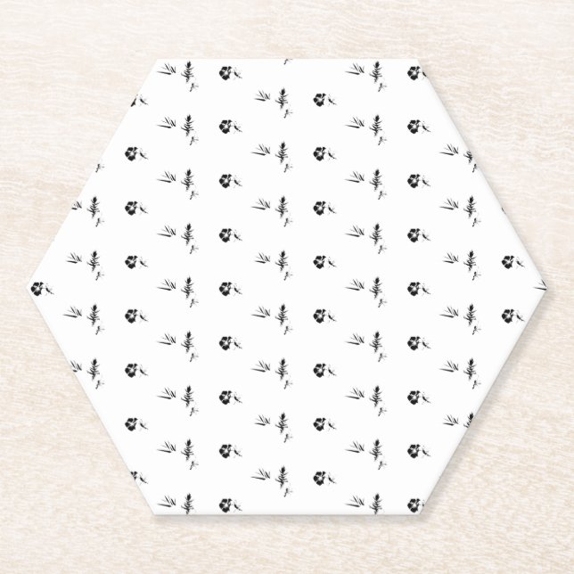 Decorative, Dark Grey, Charcoal Paper Coaster (Front)